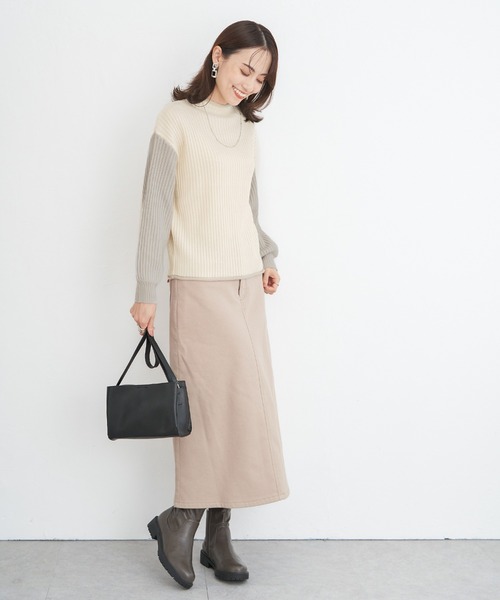 ikka（イッカ）の「配色ワイドリブニットプルオーバー（ニット/セーター・レディース・モカ/ミント/オフホワイト・L/M/S）」の13枚目の写真