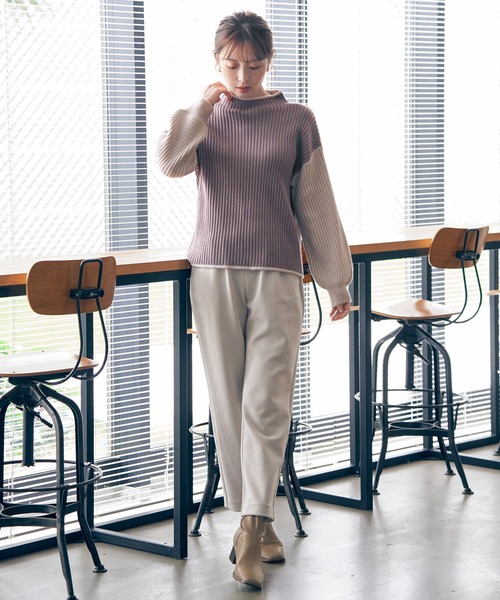 ikka（イッカ）の「配色ワイドリブニットプルオーバー（ニット/セーター・レディース・モカ/ミント/オフホワイト・L/M/S）」の16枚目の写真