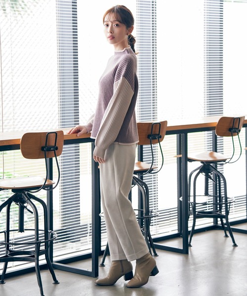 ikka（イッカ）の「配色ワイドリブニットプルオーバー（ニット/セーター・レディース・モカ/ミント/オフホワイト・L/M/S）」の17枚目の写真