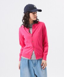 Ray BEAMS カーディガン クロップド ジップ Vネック レディース