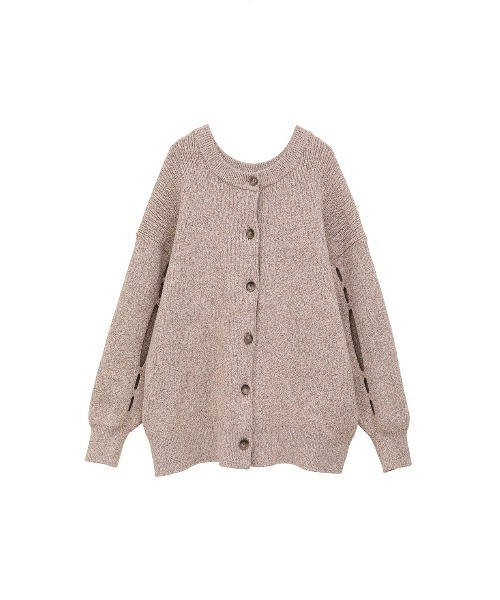 CLANE（クラネ）の「CLANE/クラネ/W FACE COLOR MIX HOLE SLEEVE C/D（カーディガン/ボレロ・レディース・アイボリー/ブラック/ピンク・1）」の3枚目の写真