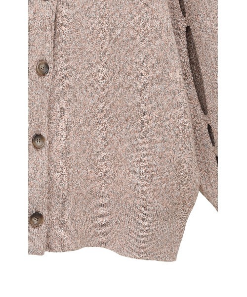 CLANE（クラネ）の「CLANE/クラネ/W FACE COLOR MIX HOLE SLEEVE C/D（カーディガン/ボレロ・レディース・アイボリー/ブラック/ピンク・1）」の18枚目の写真