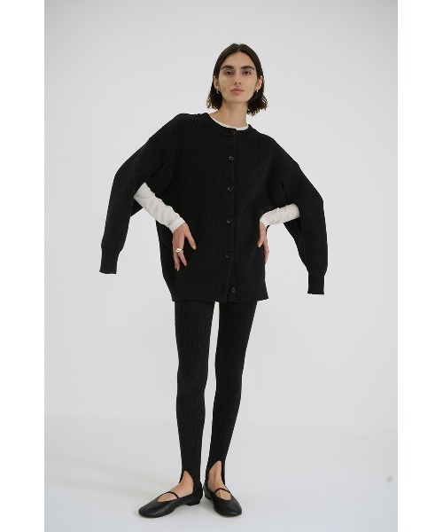 CLANE（クラネ）の「CLANE/クラネ/W FACE COLOR MIX HOLE SLEEVE C/D（カーディガン/ボレロ・レディース・アイボリー/ブラック/ピンク・1）」の14枚目の写真