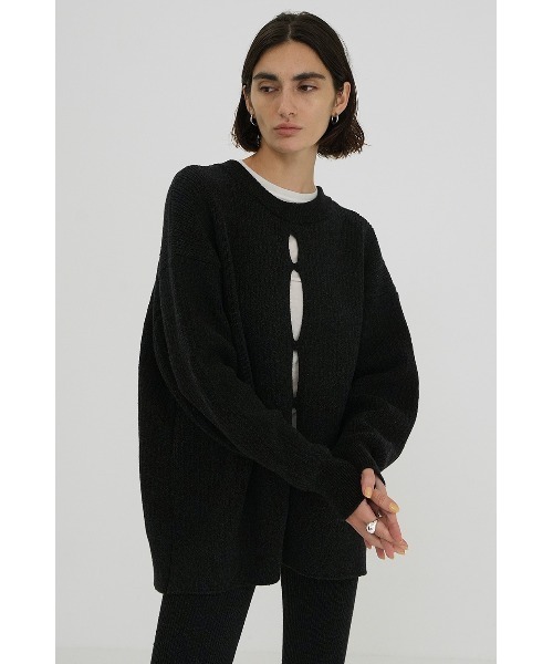 CLANE（クラネ）の「CLANE/クラネ/W FACE COLOR MIX HOLE SLEEVE C/D（カーディガン/ボレロ・レディース・アイボリー/ブラック/ピンク・1）」の13枚目の写真