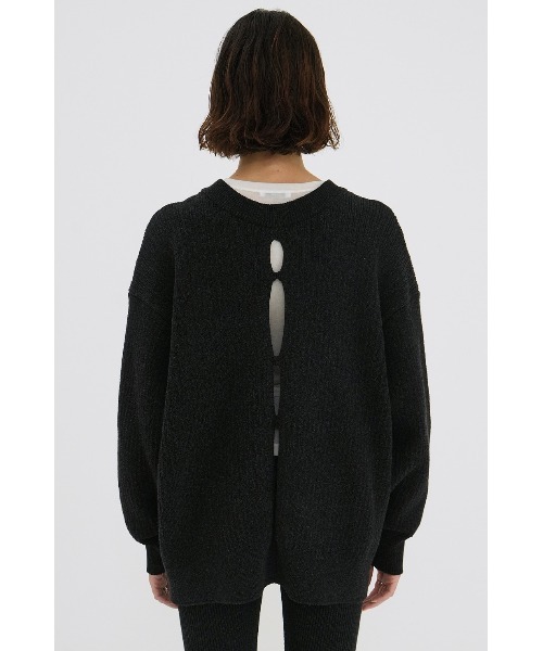 CLANE（クラネ）の「CLANE/クラネ/W FACE COLOR MIX HOLE SLEEVE C/D（カーディガン/ボレロ・レディース・アイボリー/ブラック/ピンク・1）」の12枚目の写真