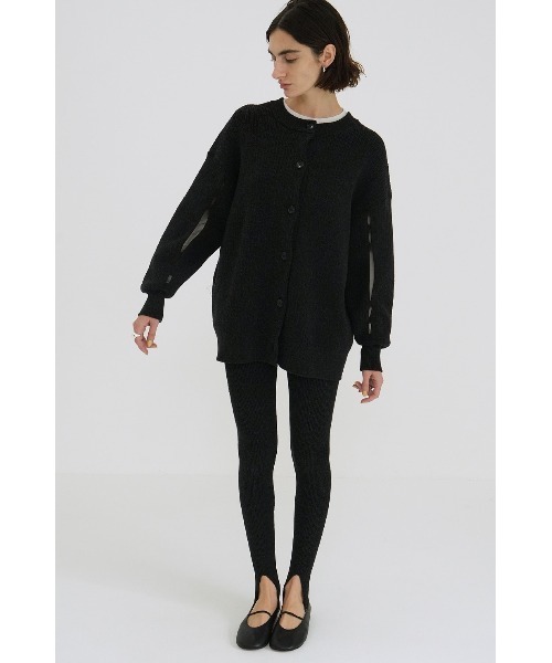 CLANE（クラネ）の「CLANE/クラネ/W FACE COLOR MIX HOLE SLEEVE C/D（カーディガン/ボレロ・レディース・アイボリー/ブラック/ピンク・1）」の11枚目の写真