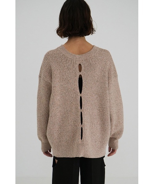 CLANE（クラネ）の「CLANE/クラネ/W FACE COLOR MIX HOLE SLEEVE C/D（カーディガン/ボレロ・レディース・アイボリー/ブラック/ピンク・1）」の5枚目の写真