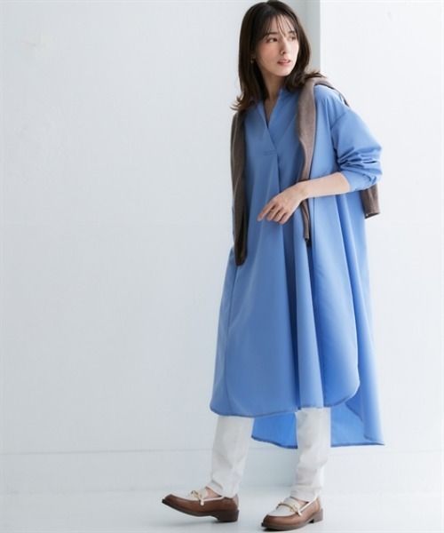 nissen（ニッセン）の「オーバーサイズブロードスキッパーシャツワンピース（UVカット・イージーケア）（シャツワンピース・レディース・グリーン系その他/オフホワイト/ブルー/ピンク系その他・L/M/S/3L/LL）」の10枚目の写真