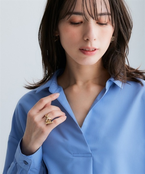 nissen（ニッセン）の「オーバーサイズブロードスキッパーシャツワンピース（UVカット・イージーケア）（シャツワンピース・レディース・グリーン系その他/オフホワイト/ブルー/ピンク系その他・L/M/S/3L/LL）」の15枚目の写真