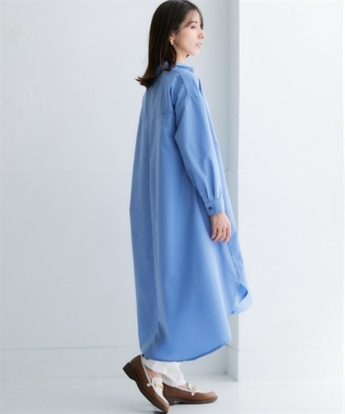 nissen（ニッセン）の「オーバーサイズブロードスキッパーシャツワンピース（UVカット・イージーケア）（シャツワンピース・レディース・グリーン系その他/オフホワイト/ブルー/ピンク系その他・L/M/S/3L/LL）」の16枚目の写真