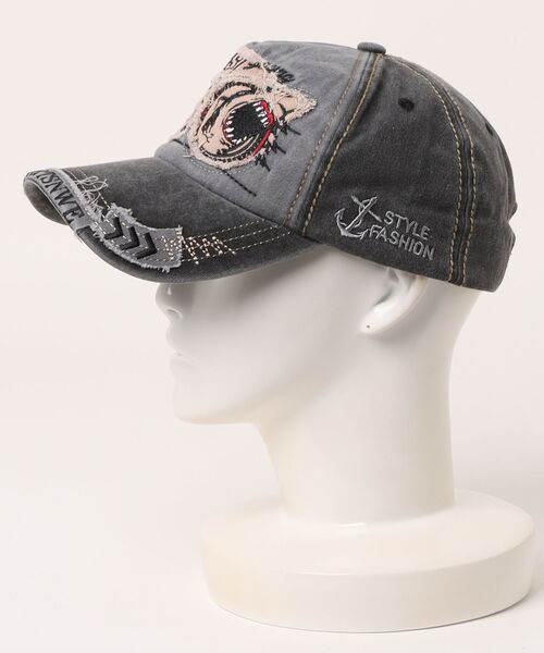 SPINNS（スピンズ）の「コットンキャップ/シャーク（キャップ・メンズ・ブラック/カーキ・ONESIZE）」の3枚目の写真