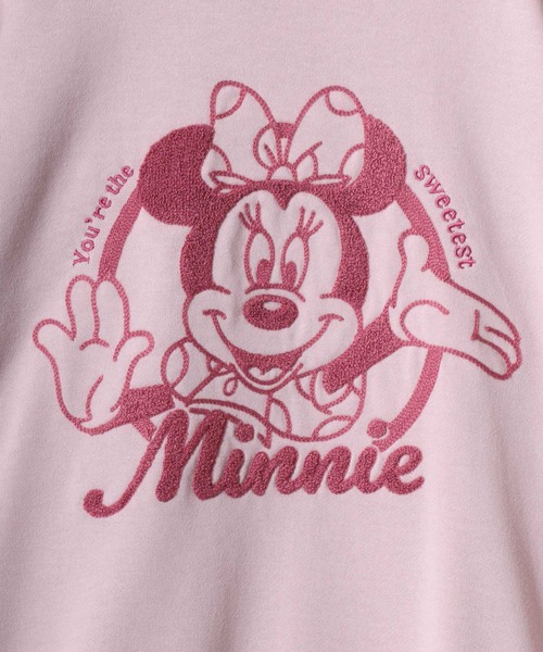Disney(ディズニー)の「Disney(ディズニー)キャラクター サークルロゴ サガラ刺繍スウェットトレーナー レディース/ミッキーマウス/ミニーマウス/プルート/ドナルドダッグ(スウェット・レディース・グレイッシュベージュ/ブルー/ピンク/イエロー・L/M)」の19枚目の写真