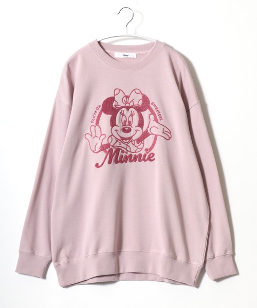 Disney(ディズニー)の「Disney(ディズニー)キャラクター サークルロゴ サガラ刺繍スウェットトレーナー レディース/ミッキーマウス/ミニーマウス/プルート/ドナルドダッグ(スウェット・レディース・グレイッシュベージュ/ブルー/ピンク/イエロー・L/M)」の17枚目の写真
