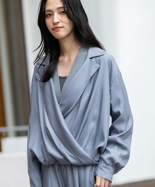 Munich（ミューニック）の「【接触冷感】キュプラツィルテーラードトップス（その他アウター・レディース・ブルーグレー/ブラック/カーキ・FREE）」の19枚目の写真