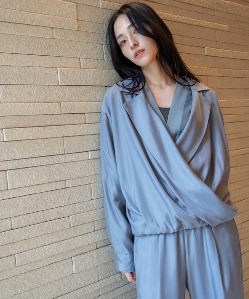 Munich（ミューニック）の「【接触冷感】キュプラツィルテーラードトップス（その他アウター・レディース・ブルーグレー/ブラック/カーキ・FREE）」の20枚目の写真