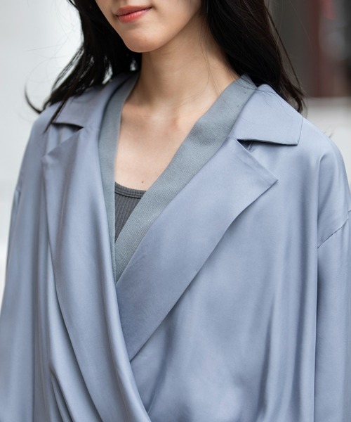 Munich（ミューニック）の「【接触冷感】キュプラツィルテーラードトップス（その他アウター・レディース・ブルーグレー/ブラック/カーキ・FREE）」の21枚目の写真