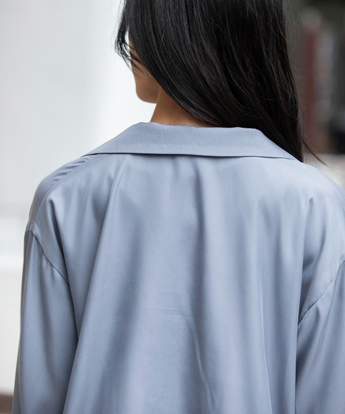 Munich（ミューニック）の「【接触冷感】キュプラツィルテーラードトップス（その他アウター・レディース・ブルーグレー/ブラック/カーキ・FREE）」の12枚目の写真