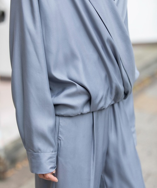 Munich（ミューニック）の「【接触冷感】キュプラツィルテーラードトップス（その他アウター・レディース・ブルーグレー/ブラック/カーキ・FREE）」の13枚目の写真