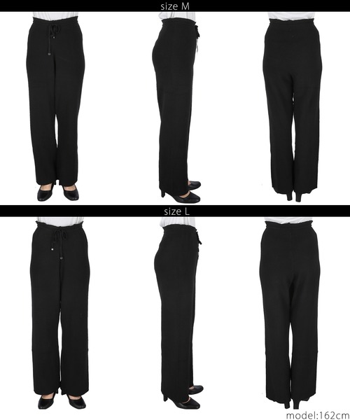 coca(coca)(コカ)の「リブイージーパンツ(その他パンツ・レディース・ブラック/グレー・M/L)」の8枚目の写真