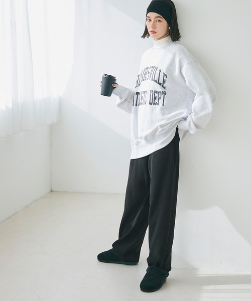 coca(coca)(コカ)の「リブイージーパンツ(その他パンツ・レディース・ブラック/グレー・M/L)」の4枚目の写真