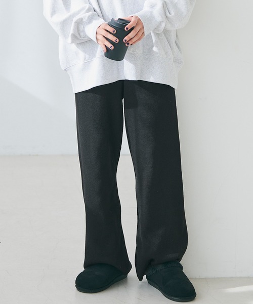 coca(coca)(コカ)の「リブイージーパンツ(その他パンツ・レディース・ブラック/グレー・M/L)」の7枚目の写真