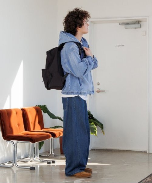 GLAZOS（グラソス）の「【大人向けサイズあり】フードデニムジップアップジャケット（ブルゾン・キッズ・インディゴブルー/ライトブルー・L/M/S/LL）」の4枚目の写真