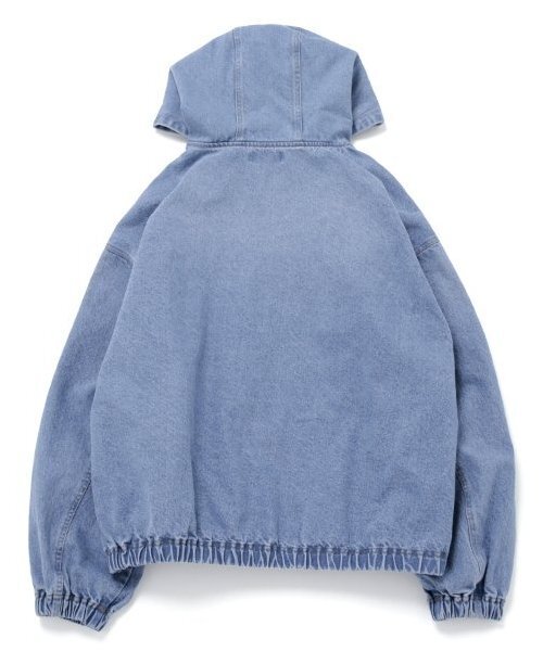 GLAZOS（グラソス）の「【大人向けサイズあり】フードデニムジップアップジャケット（ブルゾン・キッズ・インディゴブルー/ライトブルー・L/M/S/LL）」の11枚目の写真