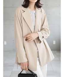 OFUON | 【秋冬羽織り】ショート丈ツイルトレンチコート/洗える/WEB限定サイズあり(トレンチコート)