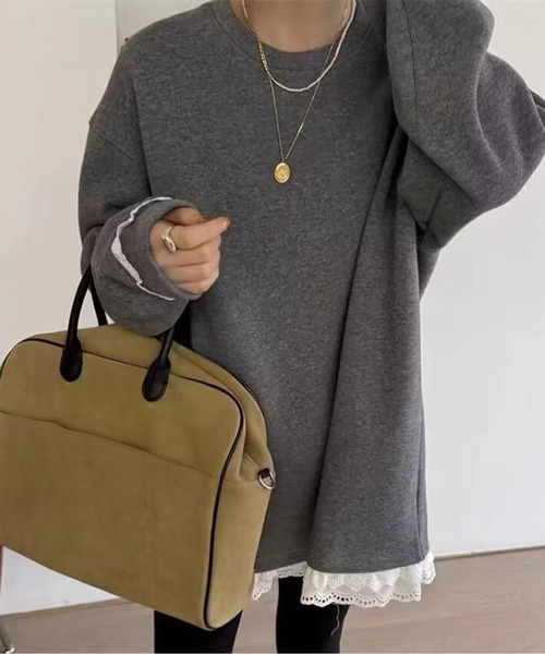 AMAJI（アマジ）の「レースカットソープルオーバー（その他トップス・レディース・ダークグレー/グレー・SMALL/MEDIUM/LARGE/X-LARGE）」の3枚目の写真
