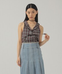 Ray BEAMS | チェック ベルテッド ノースリーブ トップス [洗える](シャツ/ブラウス)