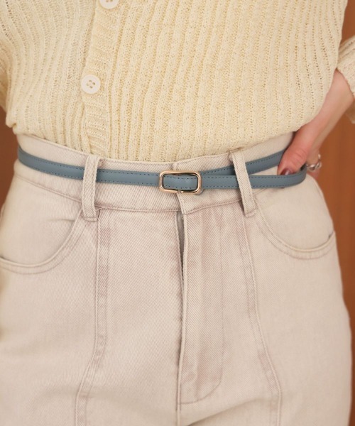 Bab（バブ）の「スクエアモチーフベルト（ベルト・レディース・ベージュ/ブラック/アイボリー/ブルー/モカ/グレイッシュベージュ・ONESIZE）」の6枚目の写真
