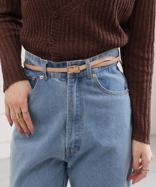 Bab（バブ）の「スクエアモチーフベルト（ベルト・レディース・ベージュ/ブラック/アイボリー/ブルー/モカ/グレイッシュベージュ・ONESIZE）」の7枚目の写真