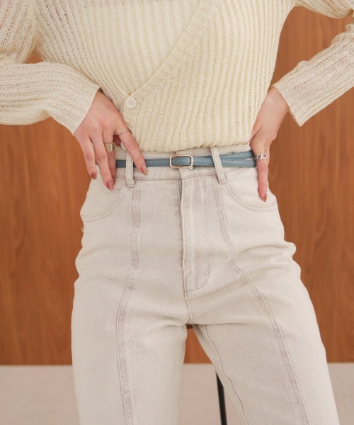 Bab（バブ）の「スクエアモチーフベルト（ベルト・レディース・ベージュ/ブラック/アイボリー/ブルー/モカ/グレイッシュベージュ・ONESIZE）」の9枚目の写真