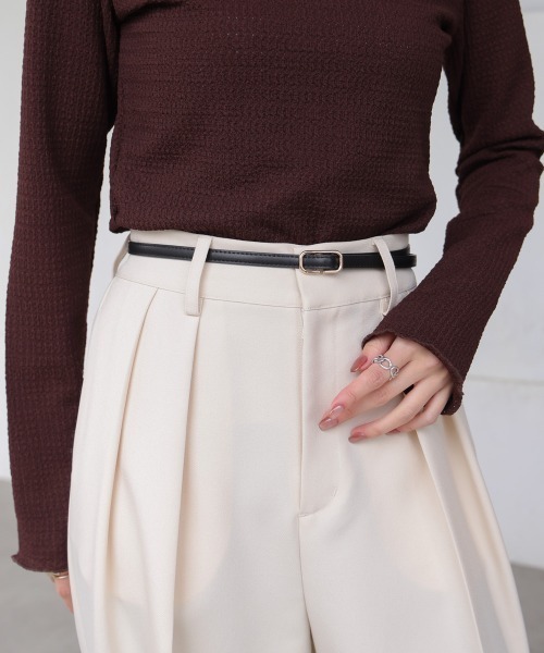 Bab（バブ）の「スクエアモチーフベルト（ベルト・レディース・ベージュ/ブラック/アイボリー/ブルー/モカ/グレイッシュベージュ・ONESIZE）」の10枚目の写真