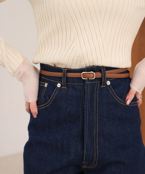 Bab（バブ）の「スクエアモチーフベルト（ベルト・レディース・ベージュ/ブラック/アイボリー/ブルー/モカ/グレイッシュベージュ・ONESIZE）」の20枚目の写真