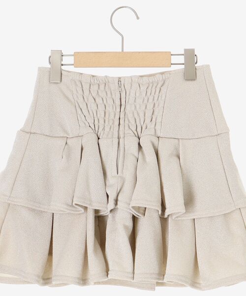 MAJESTIC LEGON（マジェスティックレゴン）の「ティアードフリルミニスカパン（スカート・レディース・アイボリー/グレー/チャコールグレー・MEDIUM）」の15枚目の写真