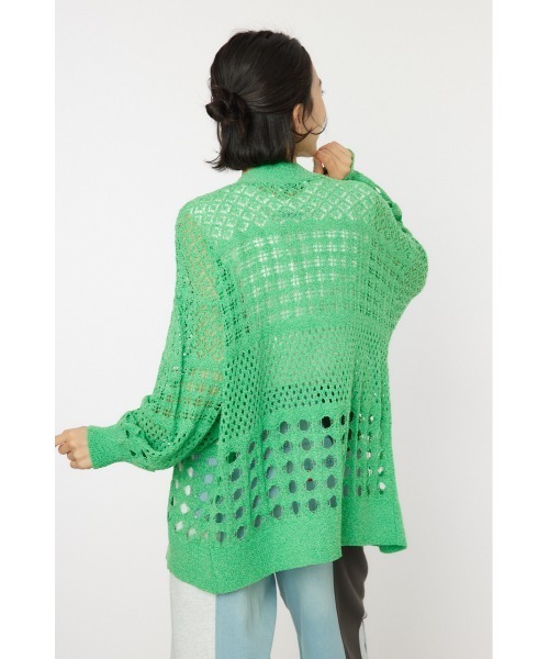 RODEO CROWNS WIDE BOWL（ロデオクラウンズワイドボウル）の「カラーニットボレロ（カーディガン/ボレロ・レディース・グリーン/アイボリー/ブラウン・FREE）」の17枚目の写真