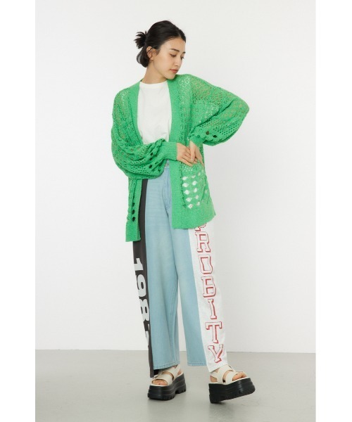 RODEO CROWNS WIDE BOWL（ロデオクラウンズワイドボウル）の「カラーニットボレロ（カーディガン/ボレロ・レディース・グリーン/アイボリー/ブラウン・FREE）」の18枚目の写真