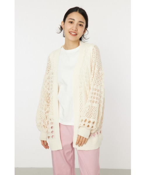 RODEO CROWNS WIDE BOWL（ロデオクラウンズワイドボウル）の「カラーニットボレロ（カーディガン/ボレロ・レディース・グリーン/アイボリー/ブラウン・FREE）」の4枚目の写真