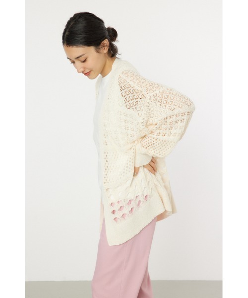 RODEO CROWNS WIDE BOWL（ロデオクラウンズワイドボウル）の「カラーニットボレロ（カーディガン/ボレロ・レディース・グリーン/アイボリー/ブラウン・FREE）」の5枚目の写真