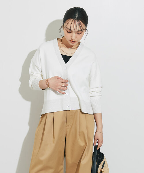un dix cors（アンディコール）の「リブラメVカーデ（カーディガン/ボレロ・レディース・ピンク/アイボリー/ブラック/グレー・FREE）」の15枚目の写真