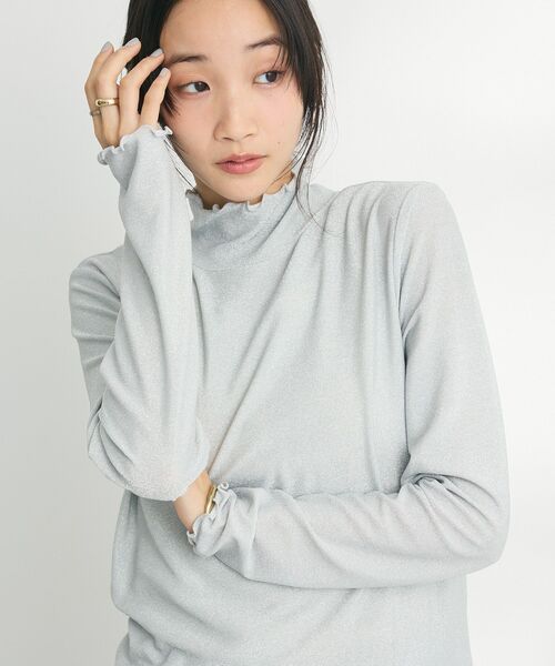 CRAFT STANDARD BOUTIQUE(クラフトスタンダードブティック)の「ラメチュールトップスインナー(Tシャツ/カットソー・レディース・シルバー/ベージュ/ネイビー・FREE)」の20枚目の写真
