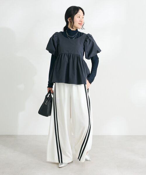 CRAFT STANDARD BOUTIQUE(クラフトスタンダードブティック)の「ラメチュールトップスインナー(Tシャツ/カットソー・レディース・シルバー/ベージュ/ネイビー・FREE)」の7枚目の写真