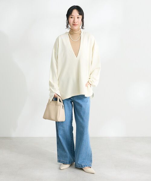 CRAFT STANDARD BOUTIQUE(クラフトスタンダードブティック)の「ラメチュールトップスインナー(Tシャツ/カットソー・レディース・シルバー/ベージュ/ネイビー・FREE)」の10枚目の写真