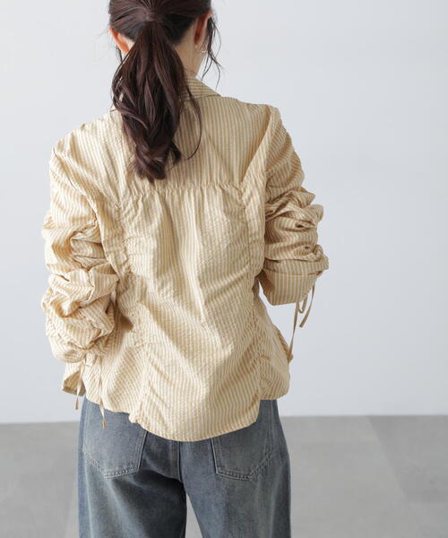 FREE'S MART（フリーズマート）の「◆シャーリングストライプシャツ（シャツ/ブラウス・レディース・ベージュ/ホワイト/ブルー・FREE）」の12枚目の写真