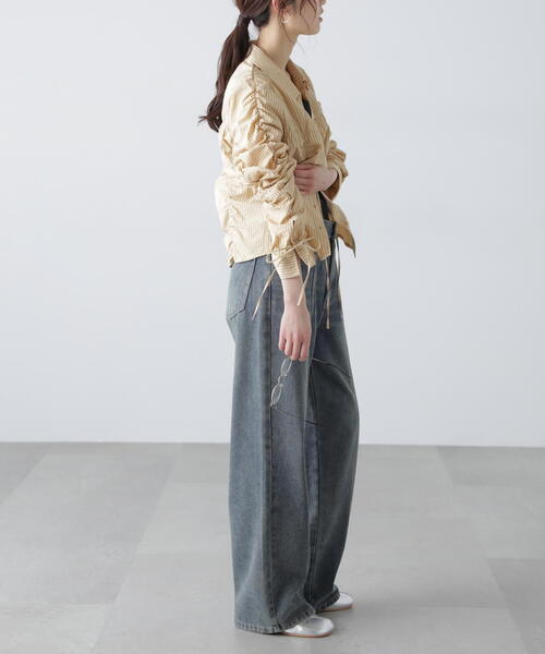 FREE'S MART（フリーズマート）の「◆シャーリングストライプシャツ（シャツ/ブラウス・レディース・ベージュ/ホワイト/ブルー・FREE）」の15枚目の写真