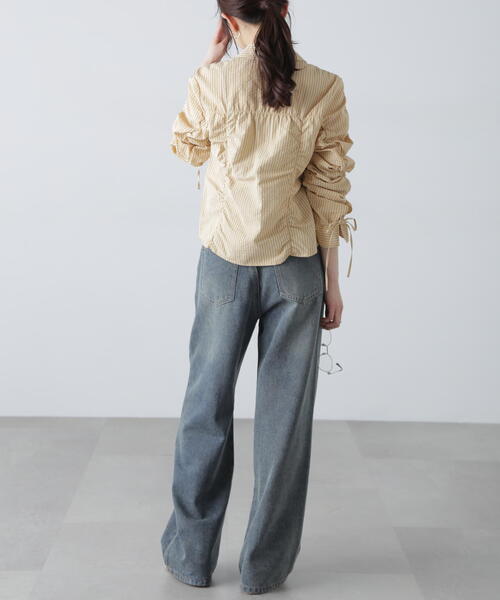 FREE'S MART（フリーズマート）の「◆シャーリングストライプシャツ（シャツ/ブラウス・レディース・ベージュ/ホワイト/ブルー・FREE）」の17枚目の写真