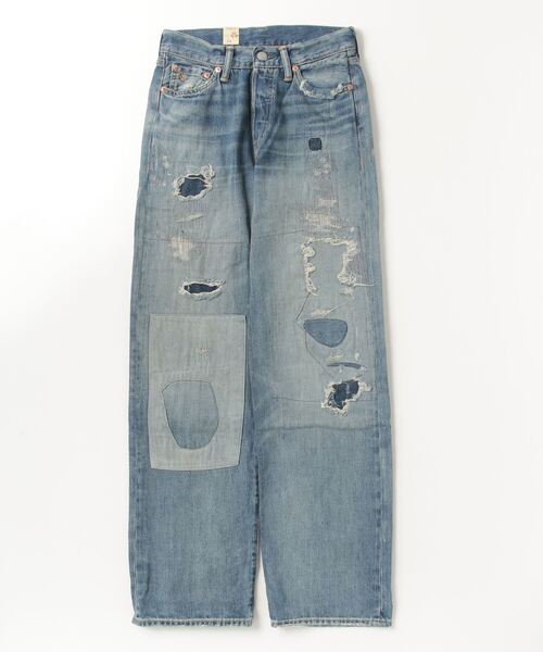RRL（ダブル アール エル）の「ハイ ボーイ フィット リペアド Heyland ジーンズ（デニムパンツ・レディース・ブルー・26/25/24/29/28/27）」の2枚目の写真