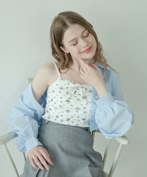 花柄カップ付きキャミソールフラワー