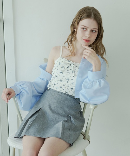 Ambre Neige(アンブルネージュ)の「flower design camisole / 花柄カップ付きキャミソール(キャミソール・レディース・アイボリー/オフホワイト/ブラック/ナチュラル・FREE)」の12枚目の写真